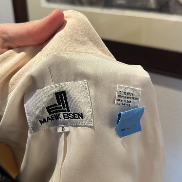 Mark Eisen Dressed Mark Eisen Cream Blazer and Dress Set suit 100% silk EUC - Picture 4 of 12